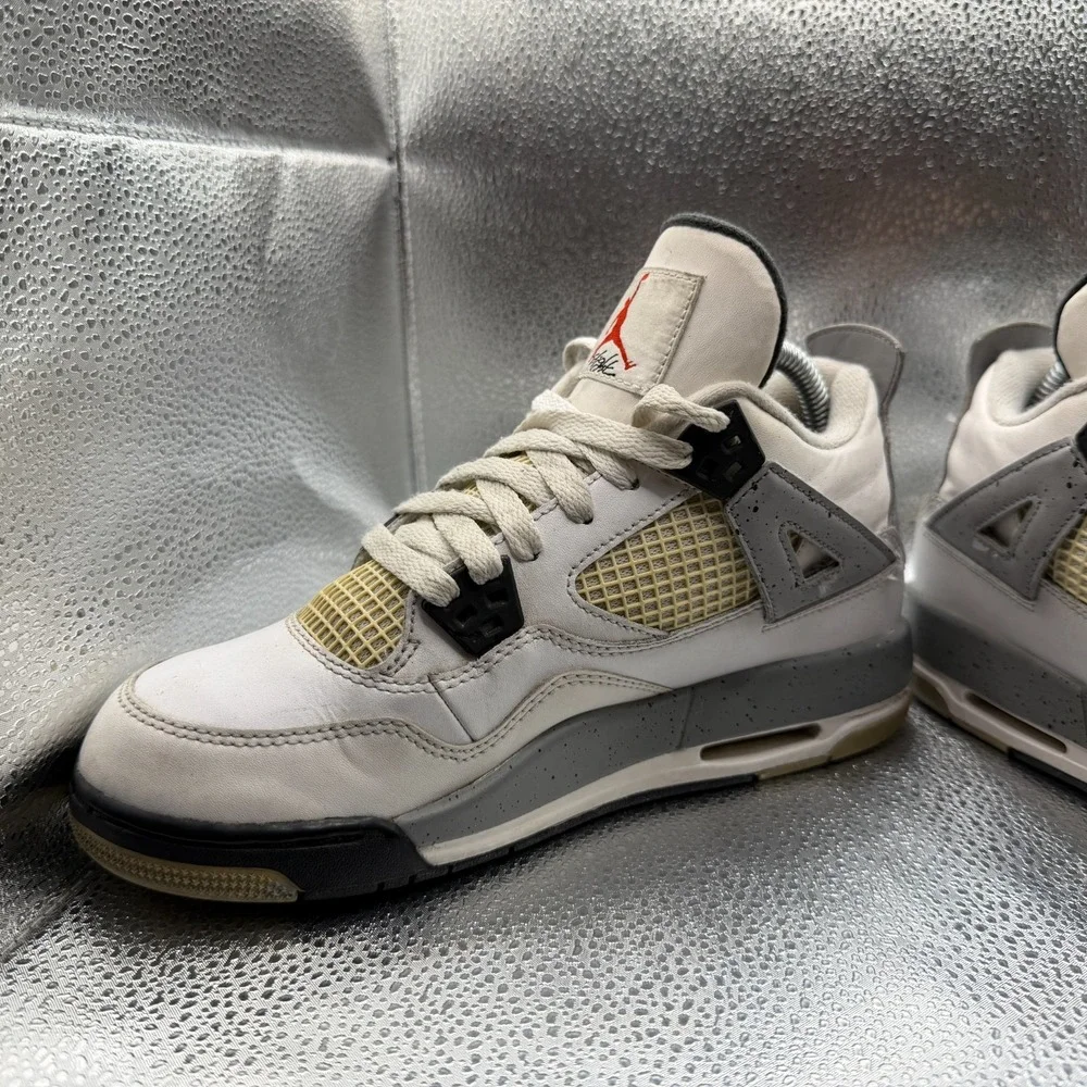 Size 6Y Nike Air‎ Jordan 4 Retro White Cement Youth Sneaker Shoes 836016-192